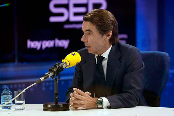 José María Aznar, en la Cadena SER. Foto: Chema Moya | EFE aznar-ser