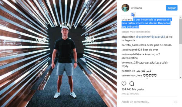 Cristiano Ronaldo en su Instagram. Foto: Instagram cr7-brillo