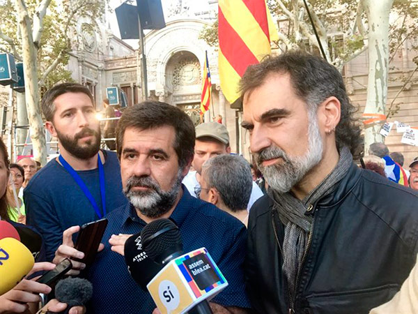 Jordi Sánchez, líder de la ANC y Jordi Cuixat, de Òmnium Cultural. Foto: Europa Press jordi-sanchez-anc-foto