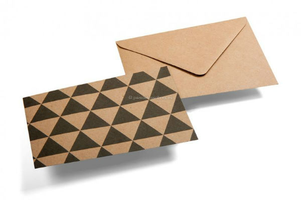 sobre kraft decorativo marron triangulos