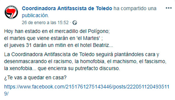 coordinadora antifascista toledo