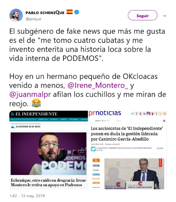 echenique cese fake news