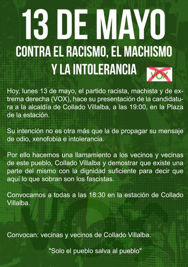 alerta antifascista vox collado villalba