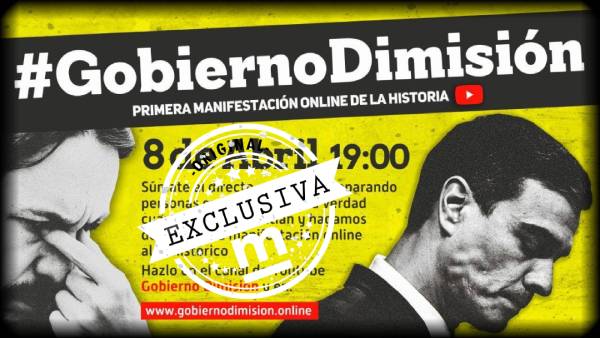 gobierno dimision, gobierno dimision youtube, manifestacion gobierno dimision, manifestacion virtual, #GobiernoDimision