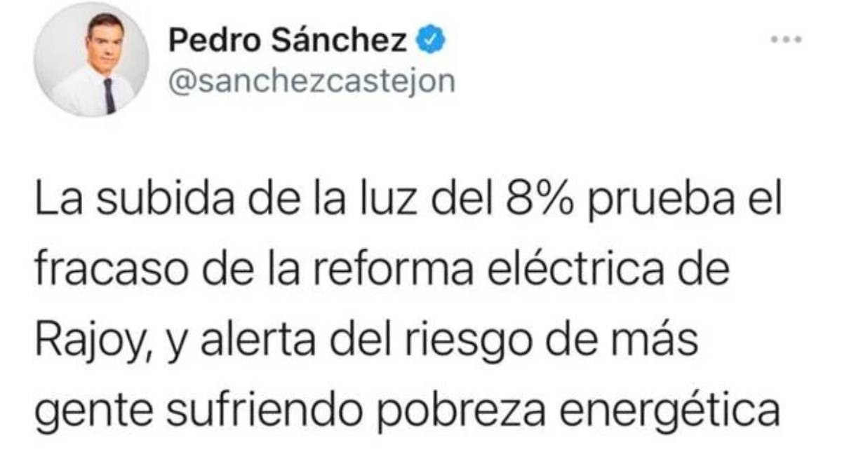 pedro sanchez subida luz